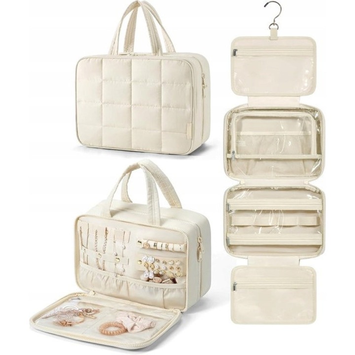 Nagy BOTC kozmetikai táska, utazásszervező, akasztóval, fekete színű