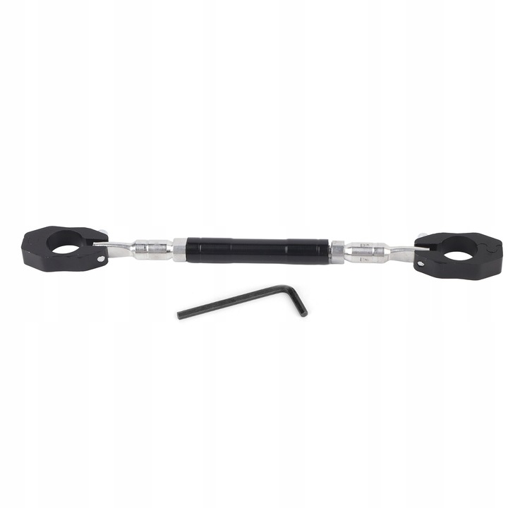 Bara transversala pentru ghidon motocicleta, reglabila, aluminiu, neagra, 22mm