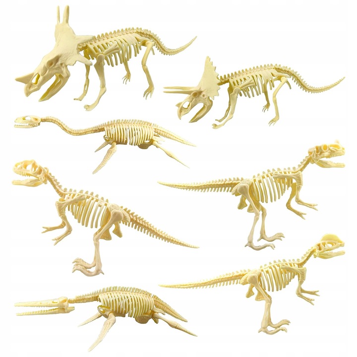 Set 7 Scheleti de Dinozaur, Jucarii realiste, Dimensiuni variate