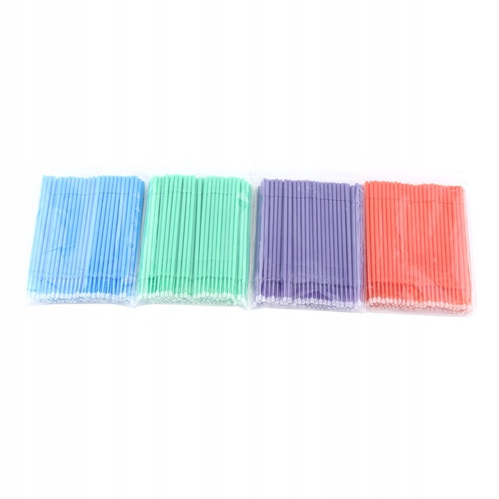 Set aplicatoare dentare, 400 bucati, verde, albastru, violet, portocaliu