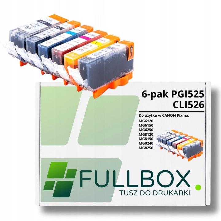 Set 6 cartuse imprimanta Fullbox pentru CANON PGI525 CLI526, multicolor