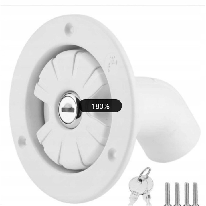 Inlet apa inchis cu cheie pentru camper, 2 chei, 80mm, 38mm