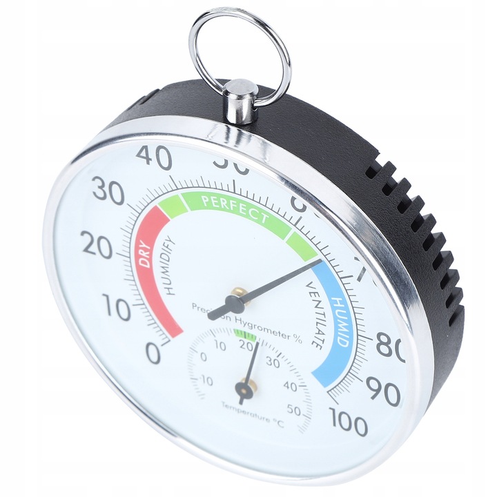 Termometru higrometru, 10x10x2,5cm, pentru utilizare in sera, masurare temperatura si umiditate, 0-100% RH