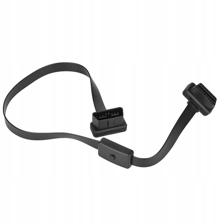 Cablu prelungitor OBD2 16 pini, 60cm, negru, cu intrerupator