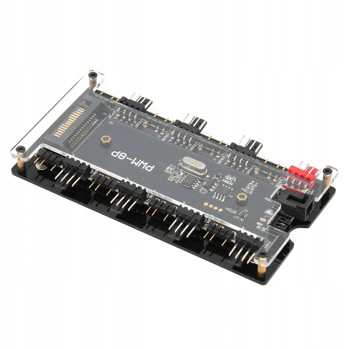 Hub ventilator ARGB, 8 porturi, control temperatura, telecomanda, 40cm x 60cm