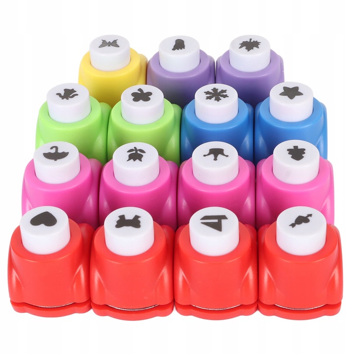 Set perforatoare pentru scrapbooking, 15 modele, 3,3x2,5x3,2cm, multicolor