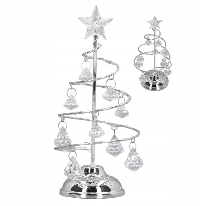 Lampa decorativa de Craciun, 19x9cm, acril, fier, lumini LED, set lampa pentru brad