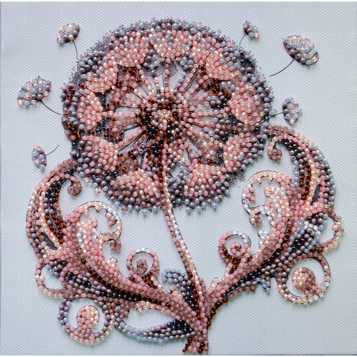 Mini gyöngyhímző készlet "Czulosc bez ciezaru", 1990 gyöngy, 150x150mm, többszínű