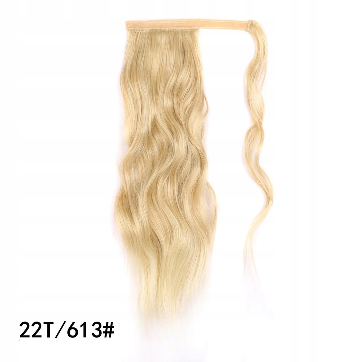 Kucyk Doczepiany NCDSHAIR, 47cm, Jasny Blond 22T613, Sintetic, Rezistent la temperatura