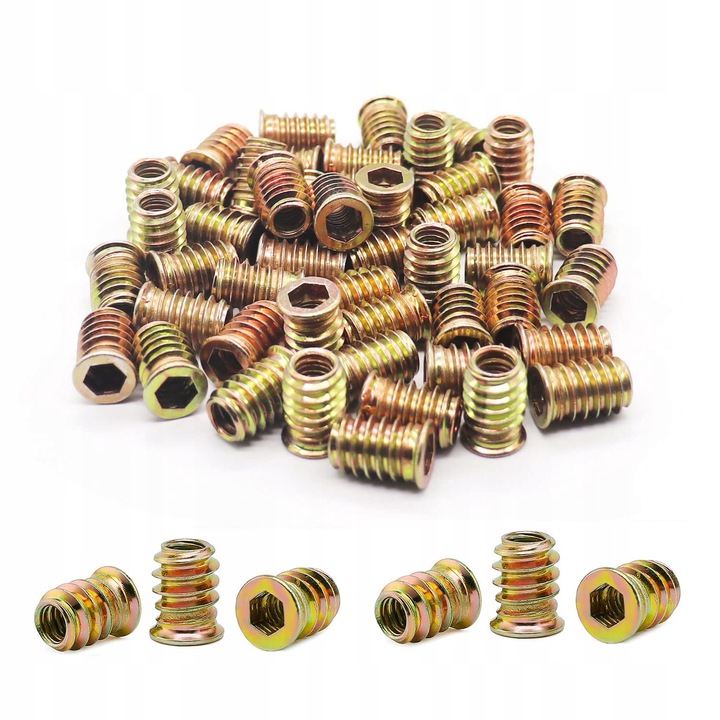 Set 50 buc mufe dwugwintowe M10x25 pentru prindere mobilier