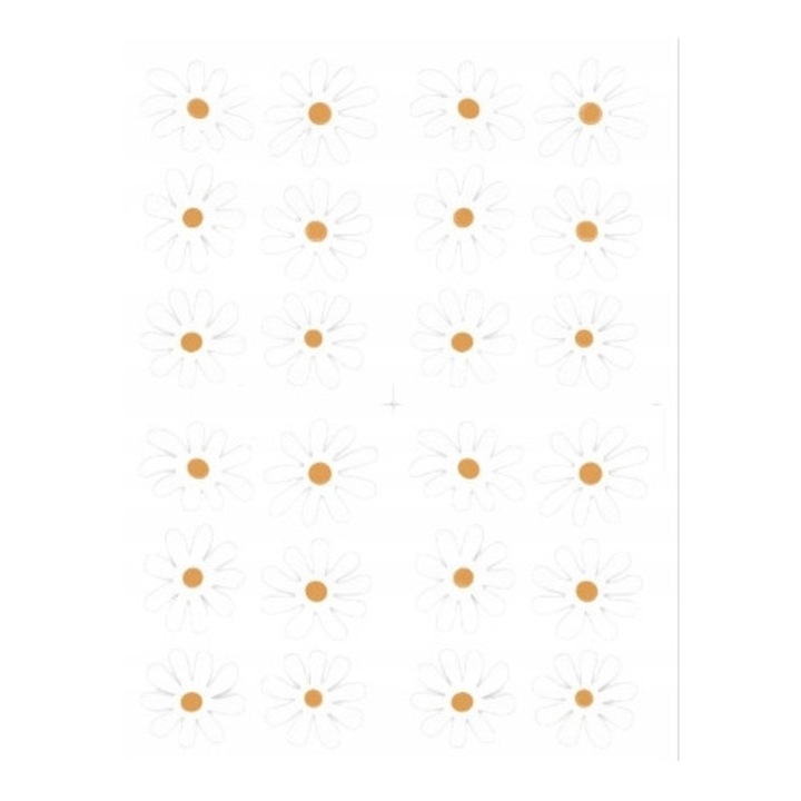 Set stickere decorative flori albe, 48 bucati