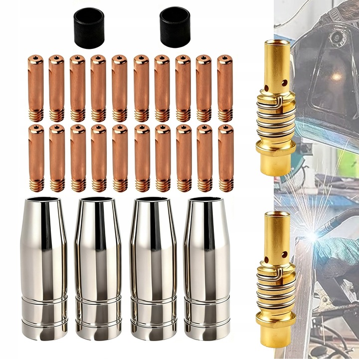 Set accesorii MIG/MAG MB15, 12mm, 0.8mm, 20 buc, multicolor