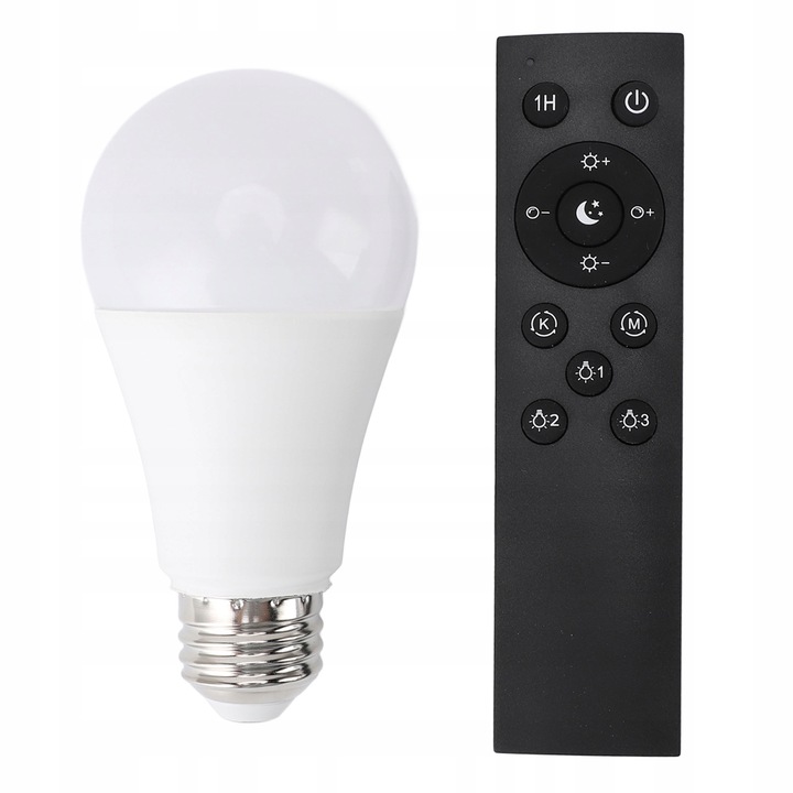 Bec LED 14W, dimmelhető, E27, meleg fehér, távirányítós szett
