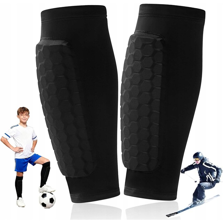 Set 2 aparatori pentru glezne fotbal, UPF50+, respirabile, M