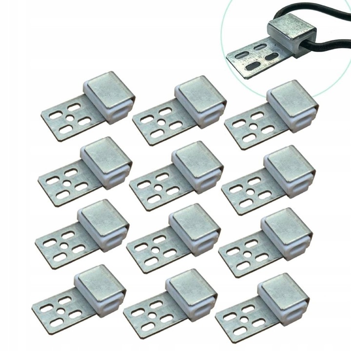 12 darabos készlet bútorrugó javító bilincsekhez, kiegészítők kanapéhoz, ágyhoz, fotelhez, 4.8cmx1.83cm, Anyag: Vas, PP