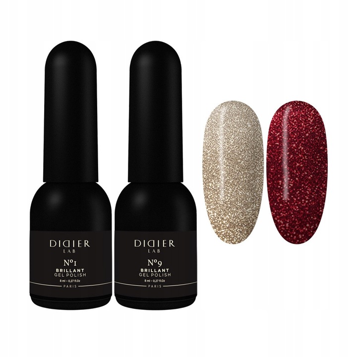 Set Oja Hibrida Didier Lab Brillant No.1 + No.10, efect Flash, 2 nuante, 10ml