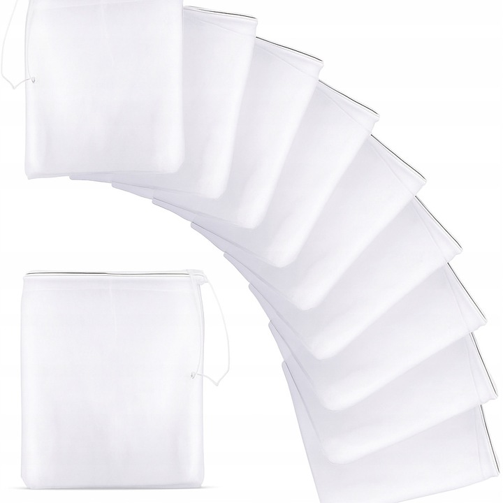 Set 10 saci filtrare nylon 25x35cm pentru acvarii si sisteme hidroponice