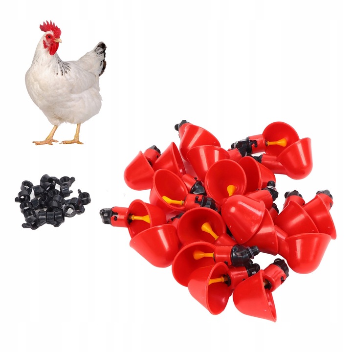 Set 20x Adaptoare automate pentru pasari, material plastic, rezistent la temperaturi, igienic
