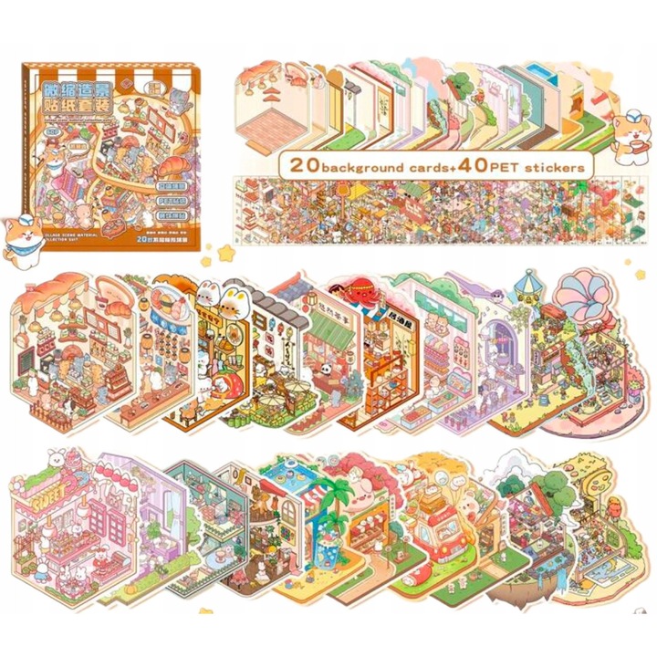 Set 20 stickere 3D, dezvoltare creativitate, 14 ani +, multicolor
