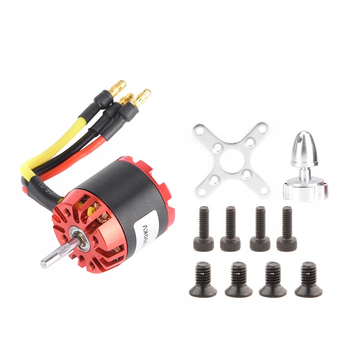 Motor fara perii N2830 1300KV 250W, rosu + negru, set cu accesorii
