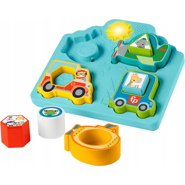 Puzzle interactiv Fisher-Price, 4 elemente, 285x280mm, 9m+