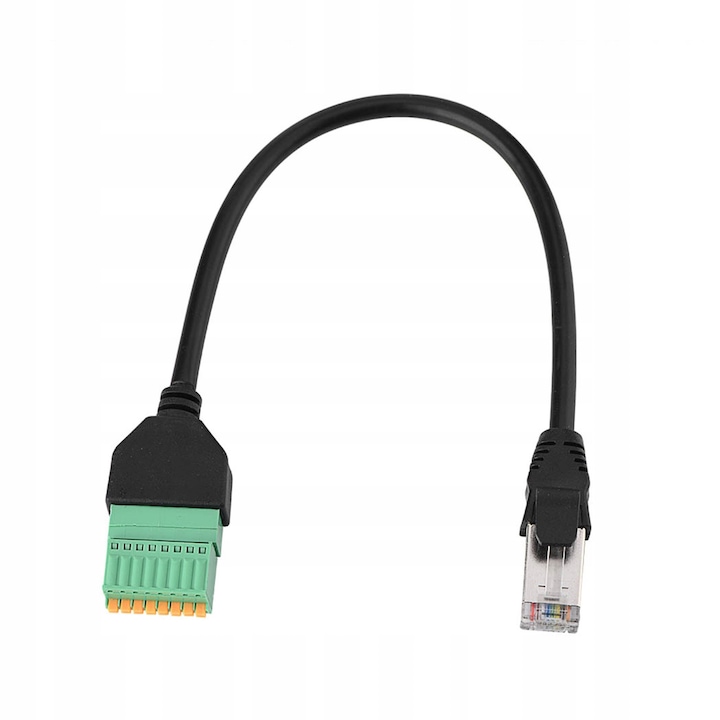 Adaptor RJ45 masculin la conector 8 pini, cablu de 27cm, compact, plastic