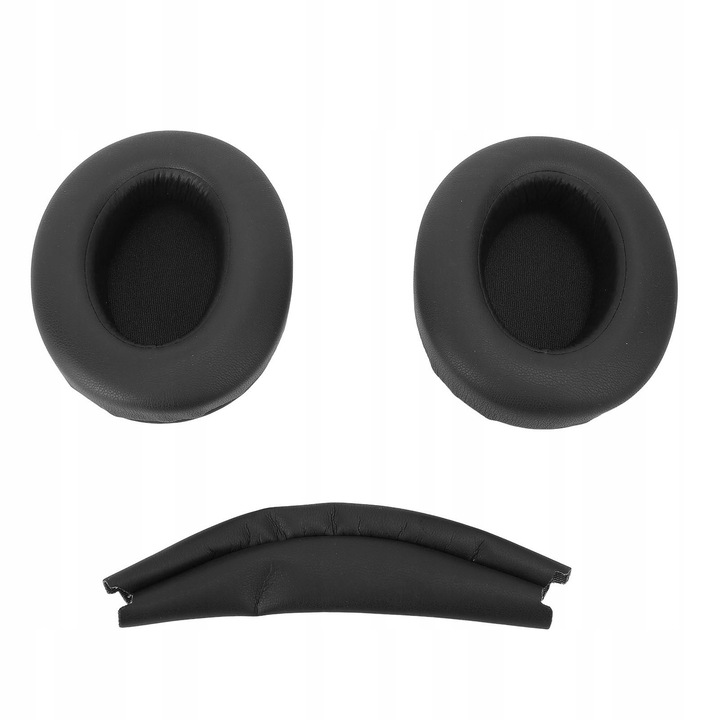 Set de perne pentru urechi si banda de cap pentru casti WH XB910N, piele proteina, spuma de memorie, negru