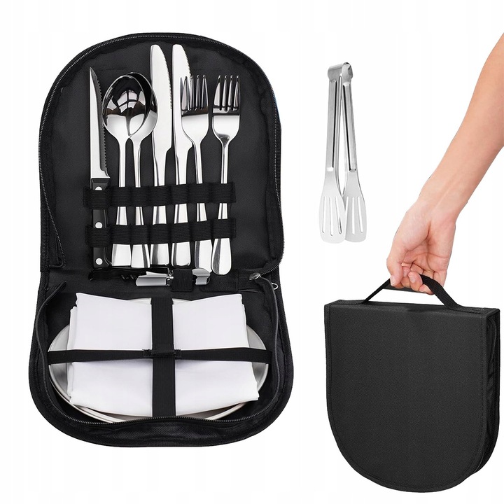 Vesela camping, set 2 persoane, 14 piese, multicolor, XL