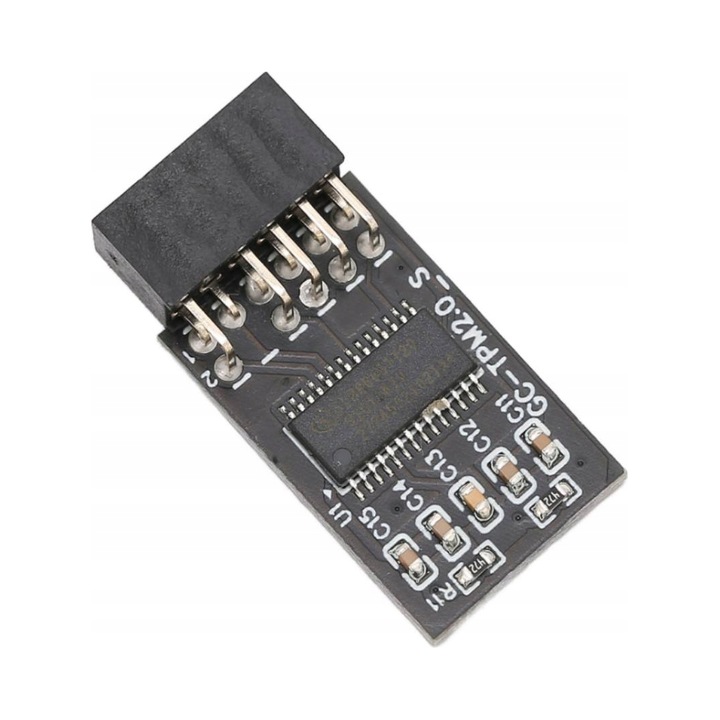 Modul de securitate prin criptare TPM 2.0 pentru interfata LPC 12Pin, compatibil cu placi de baza GIGABYTE, pentru Windows 10, 8.1, 7
