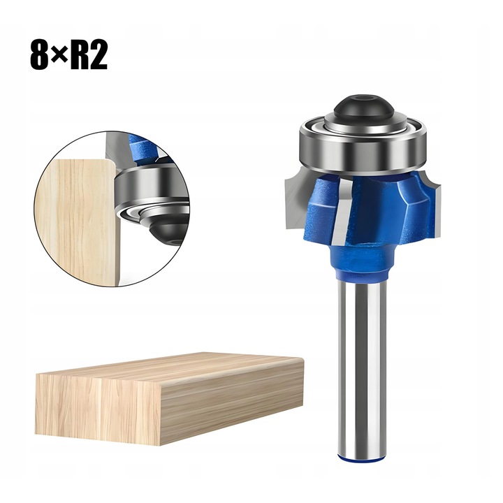 Frez de forma cu rulment, 24mm, 8mm, pentru lemn, set de unelte