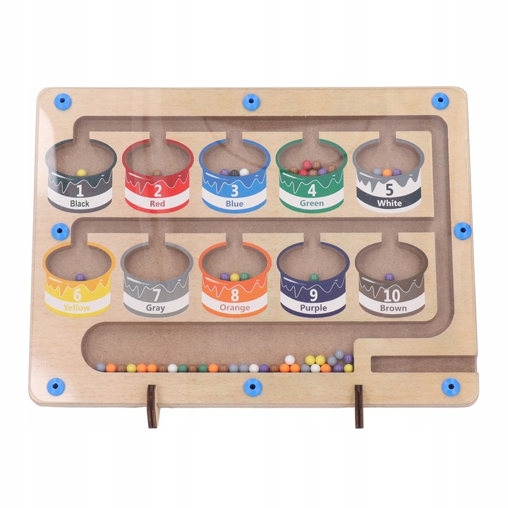 Jucarie Montessori, labirint cu bile, 27,6x20,6x2,6cm, pentru copii 3-5 ani, set cu accesorii