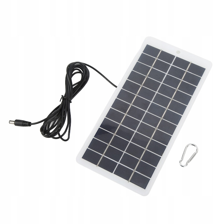 Panou solar 5W 12V, policristalin, portabil, rezistent la intemperii, set complet