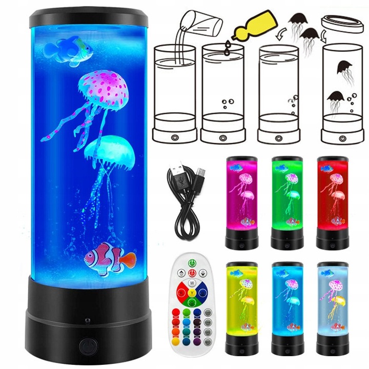 Lampa LED pentru acvarii, schimbare de culoare, cu telecomanda