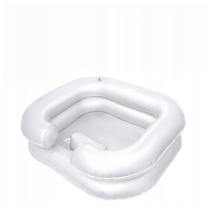 Bazin portabil gonflabil pentru spalarea parului, 60x55x22cm, alb, set complet