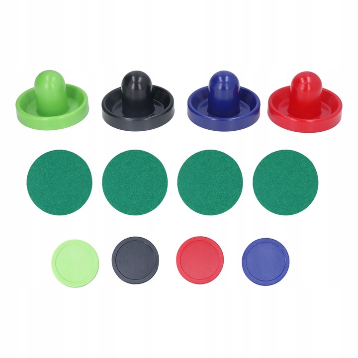 Set 12 piese popychere, discuri si suporturi pentru jocuri de masa, 96mm, multicolor