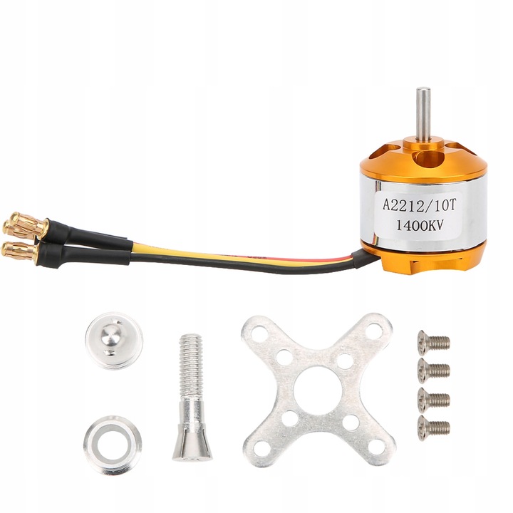 Motor fara perii A2212 1400KV 3.17MM pentru quadcopter RC, dimensiuni 27,8x27mm, set cu accesorii
