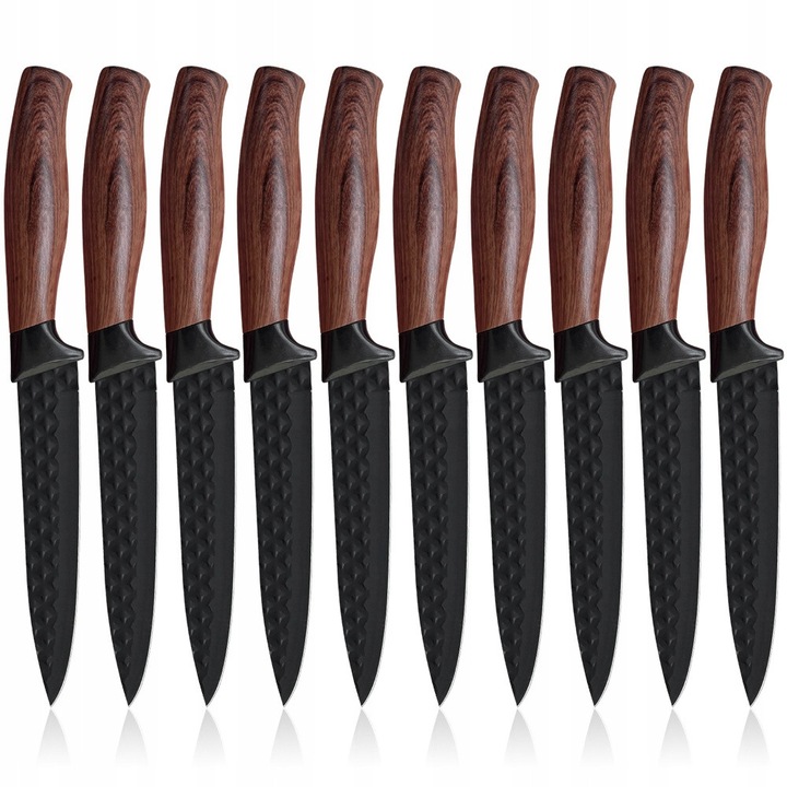 Set 10 cutite de bucatarie, inox, lungime lama 12.2cm, ergonomic, usor de curatat