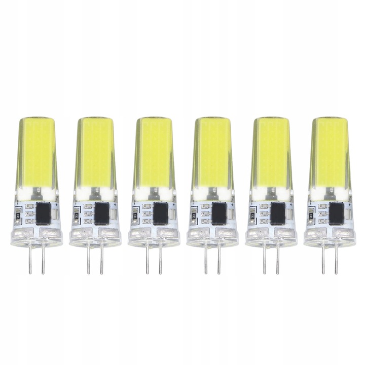 Set 6 becuri LED G4 9W 500lm, 220V, 360°, dimmabile, silicon, 5x1,6cm