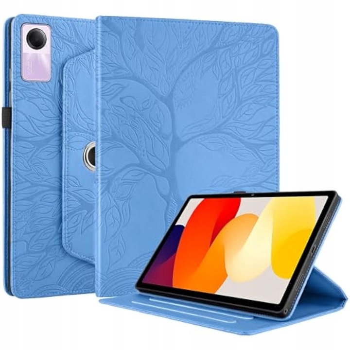 360 fokban forgatható tablettok Xiaomi Redmi Pad SE 11"-hez, dombornyomott mintával, kék
