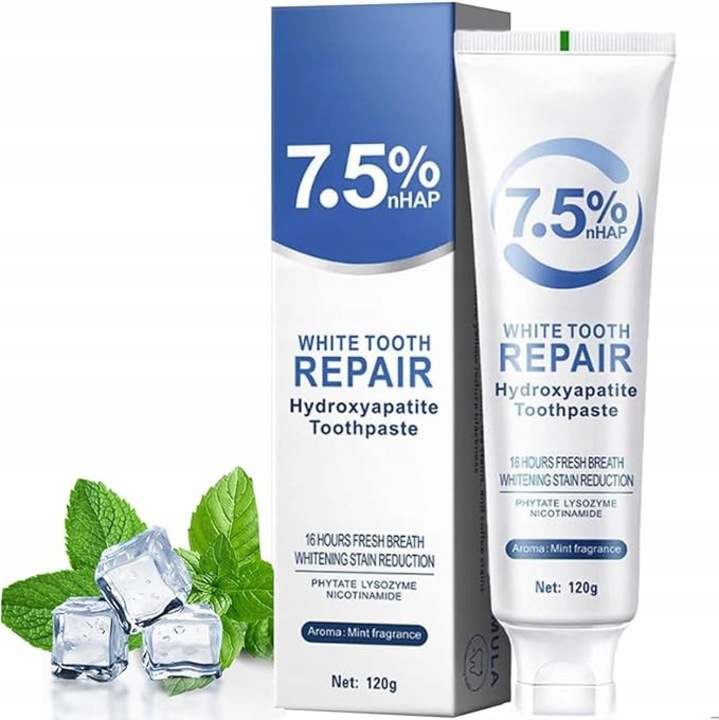 Set 2 paste de dinti cu 7,5% nano hidroxiapatit, remineralizant, fara fluor, 120g