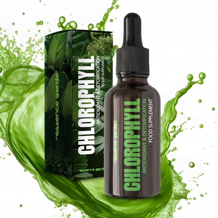 Clorofila lichida concentrata 310 mg, Essence Garden, 50 ml, detoxifiere, antioxidant