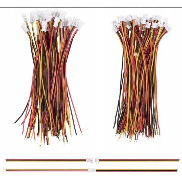 Cabluri mini micro 2.0 mm, 3P, 15cm, set 100 bucati, PVC, 80C
