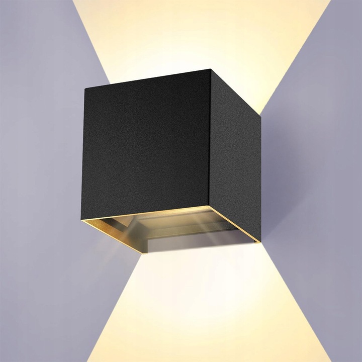 GORA-DOL LED fali lámpa, fekete, 1x, nappaliba és előszobába