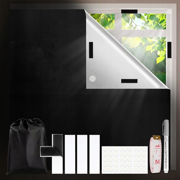 Folie fereastra 200x148 cm, set cu geanta si velcro