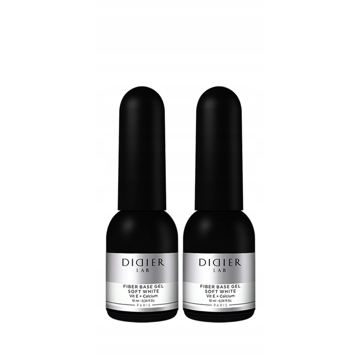 Set 2x10ml Baza hibrida Fiber Didier Lab, alb moale