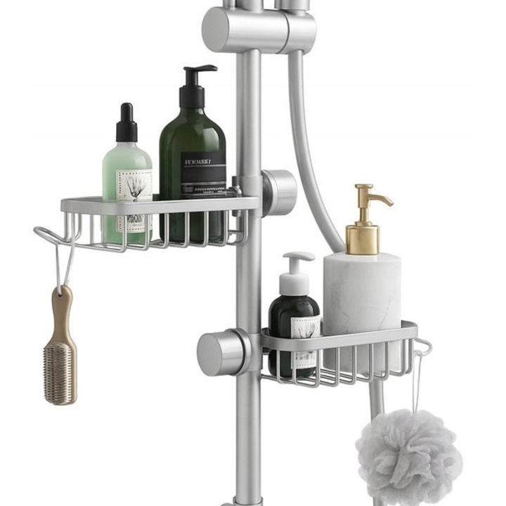 Fürdőszobai tartók, BOTC, 2 db-os készlet, rozsdamentes acél, fúrás nélküli rögzítés, 18-25 mm-rel kompatibilis