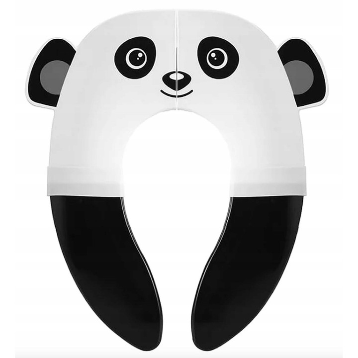 Adaptor toaleta pentru copii, design panda, pliabil, cu husa