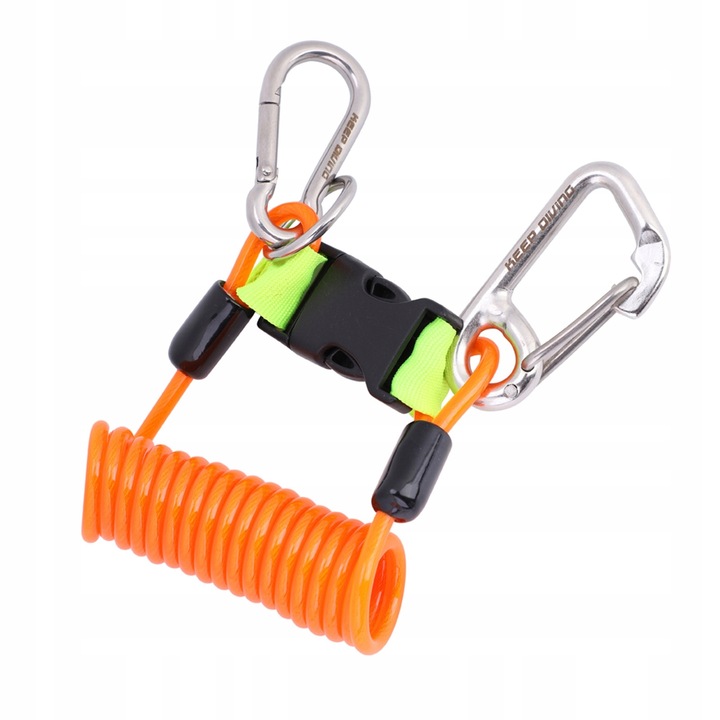 Keep Diving búvártartozék, rozsdamentes acél kapcsokkal, nylon, narancssárga, 16,3x7cm, szett