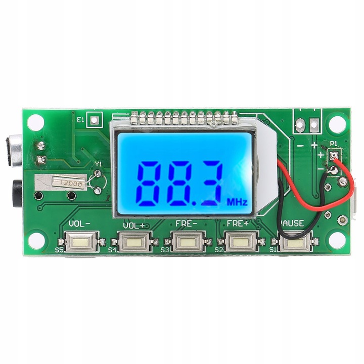 Digitális sztereó FM adó modul LCD kijelzővel 87-108MHz 3-5V