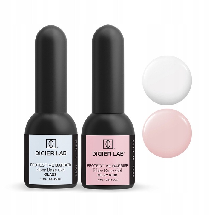 Didier Lab Szett: Fiber Baza, Glass 10ml + Fiber Baza, Milky Pink 10ml, 10ml